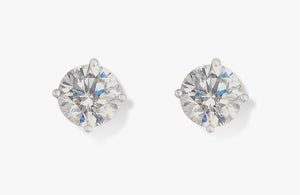 Solitaire Round Brilliant Cut Diamond Stud Earrings